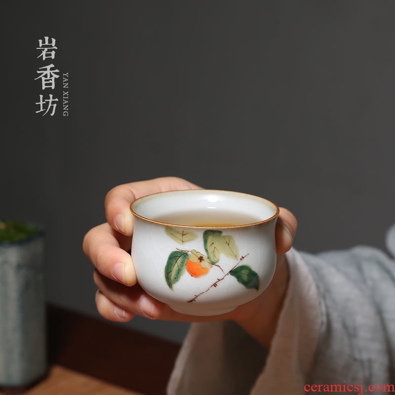 YanXiang lane which open the slice your kiln sample tea cup ceramic kung fu tea set persimmon cup single cup home restoring ancient ways