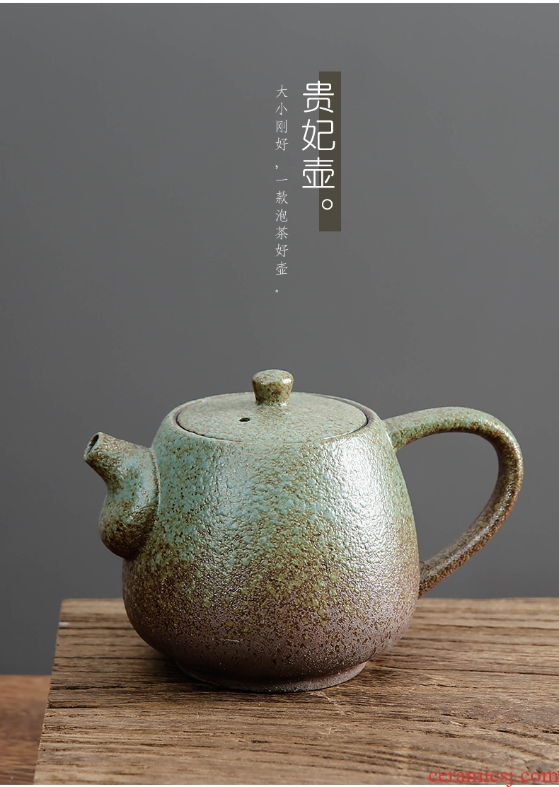 Bo yiu coarse pottery Japanese dry foam plate small home office contracted tea tray teapot teacup ceramic kung fu tea set