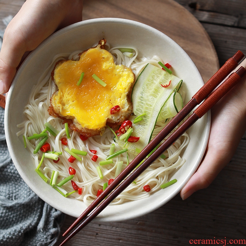 La rainbow noodle bowl hat to rainbow noodle bowl bowl beef home noodles bowl of soup bowl personality retro creative Japanese ceramics big rainbow noodle bowl