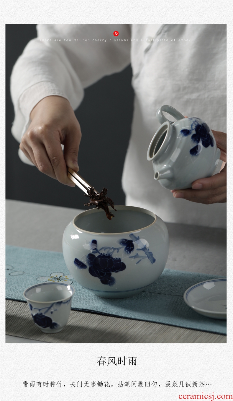 Are good source of ancient celadon hand-painted tea-leaf Japanese tea wash in hot water jar ceramic cylinder bucket bath fittings of kung fu tea set