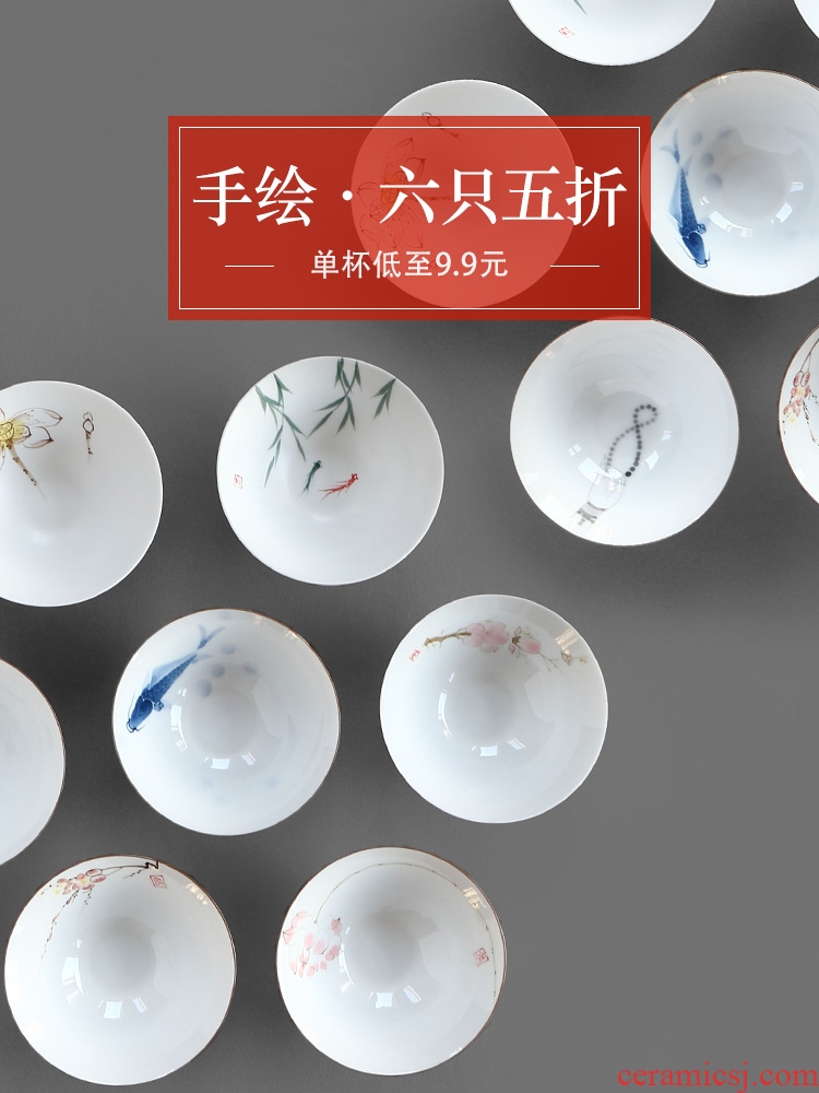 Drink to thin foetus hand-painted ceramic cups hat cup large sample tea cup individual cup tea master cup single cup