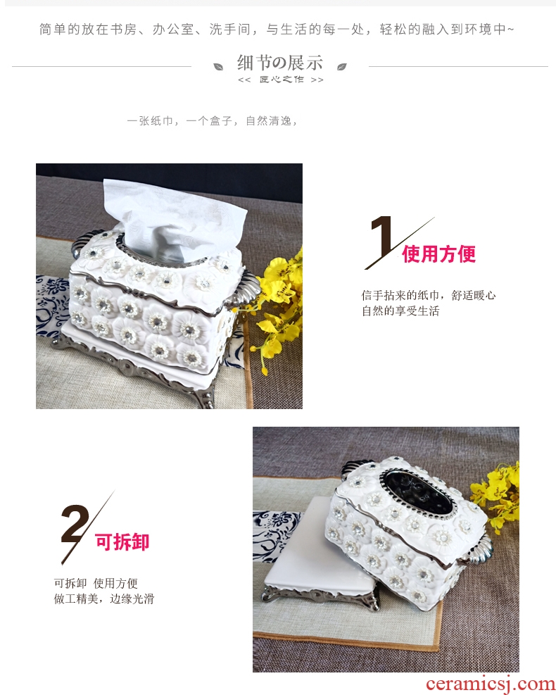 European paper towel box of contemporary and contracted functional ceramic furnishing articles home sitting room tea table table decoration creative decorations