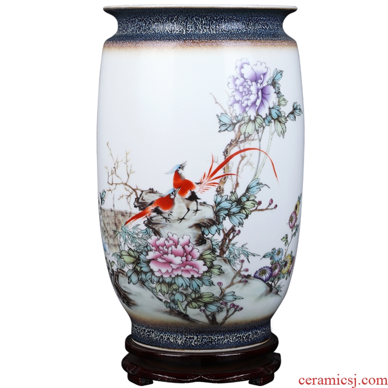 Jingdezhen ceramics vases, flower arranging famille rose porcelain furnishing articles sitting room TV ark of Chinese style household decorative arts and crafts