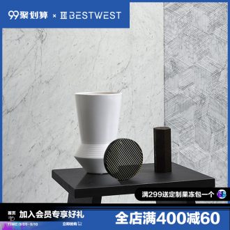 BEST WEST creative black and white ceramic vase furnishing articles living room table dry flower vase decoration decoration
