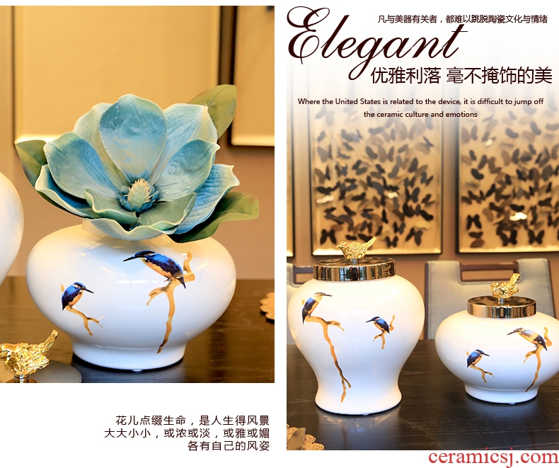 Bj creative home sitting room between example of new Chinese style restaurant decorations furnishing articles ceramic vase decoration storage tank