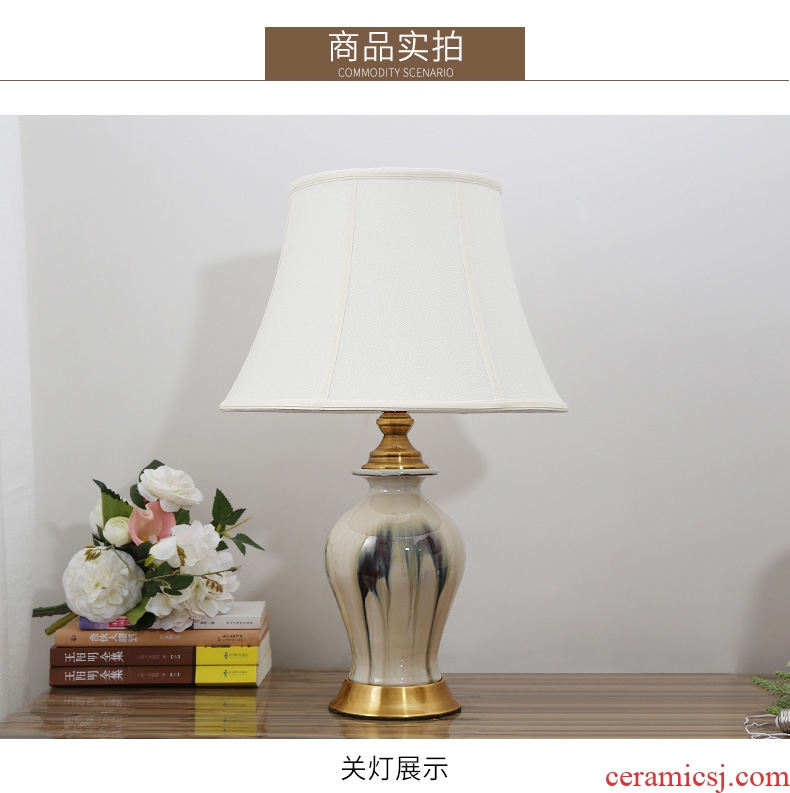 American table lamp ceramic creative household contracted and contemporary sweet wedding room european-style ins bedroom berth lamp