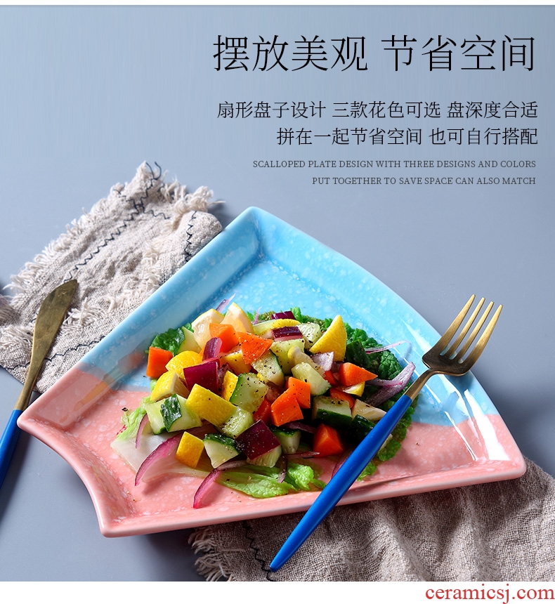 Ceramic household creative dishes 0 reunion party the seafood hot pot dinner platter cutlery set combination