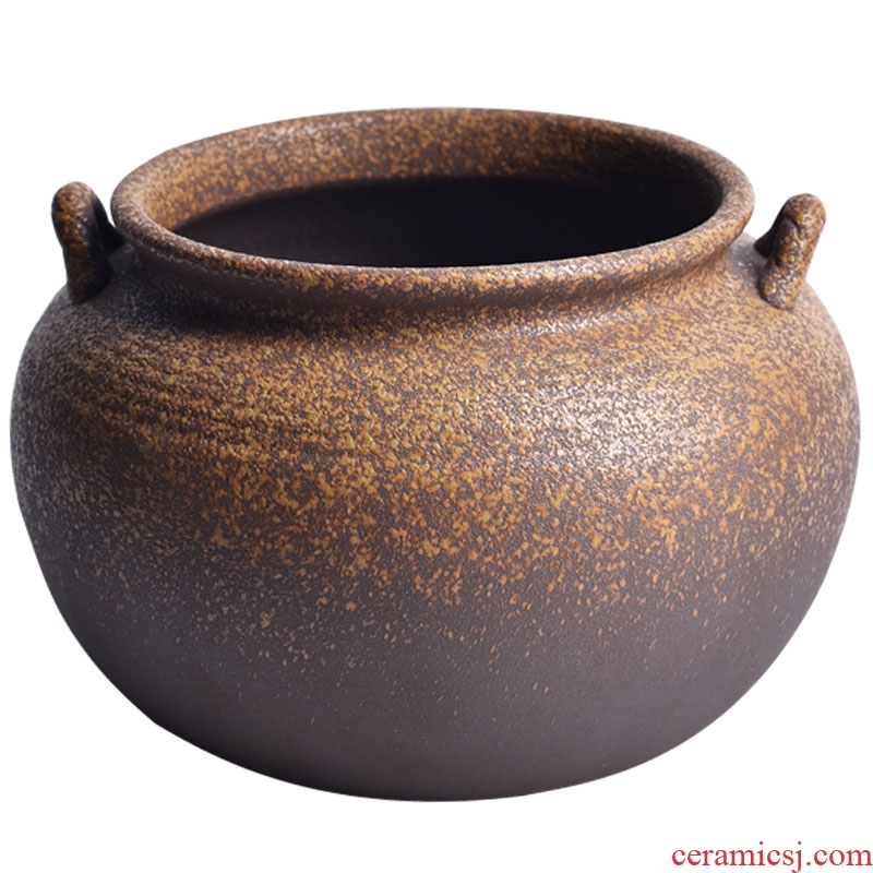 Tao fan home tea wash washing cylinder large ceramic flowerpot violet arenaceous dross barrels built water cup bowl tea set