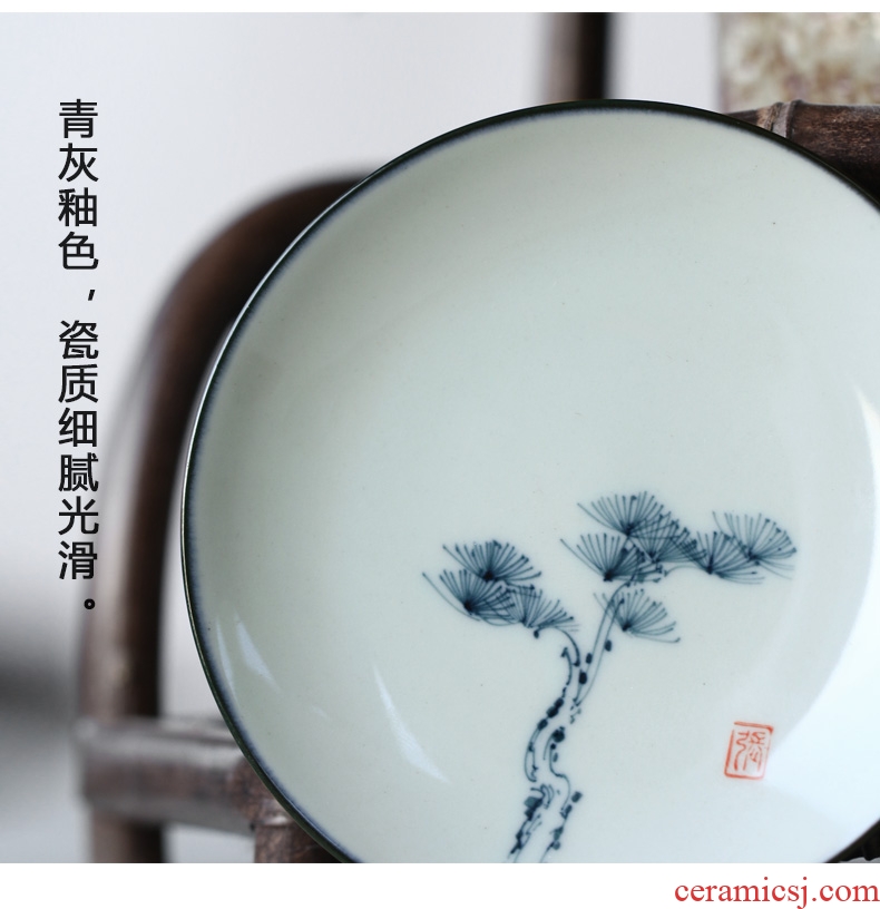 Drink to jingdezhen hand-painted teacup pad of blue and white porcelain ceramic cup spare parts for Japanese insulation pad tea cups