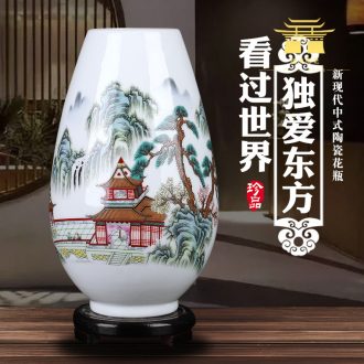 Jingdezhen ceramic floret bottle furnishing articles sitting room lucky bamboo flower arranging the dried flower crafts home decoration