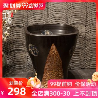M beauty pool of jingdezhen ceramic mop mop basin balcony outdoor mop pool 40 cm jump cut stone yellow
