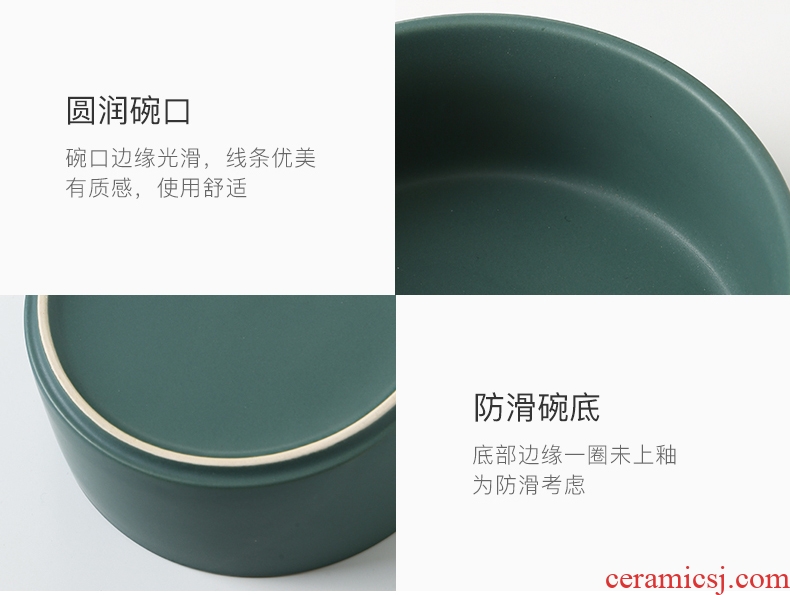 Nordic ceramic salad bowl, creative household contracted web celebrity ins tableware and the single large rainbow noodle bowl bowl soup bowl