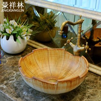 The stage basin ceramic contracted art petals basin European toilet lavabo, contracted lavatory basin