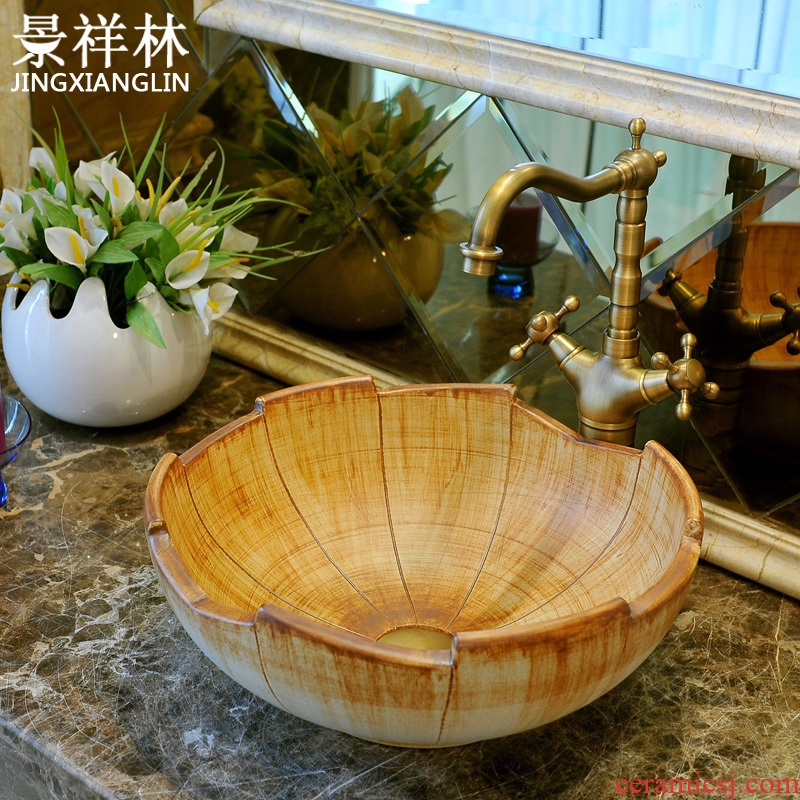 The stage basin ceramic contracted art petals basin European toilet lavabo, contracted lavatory basin