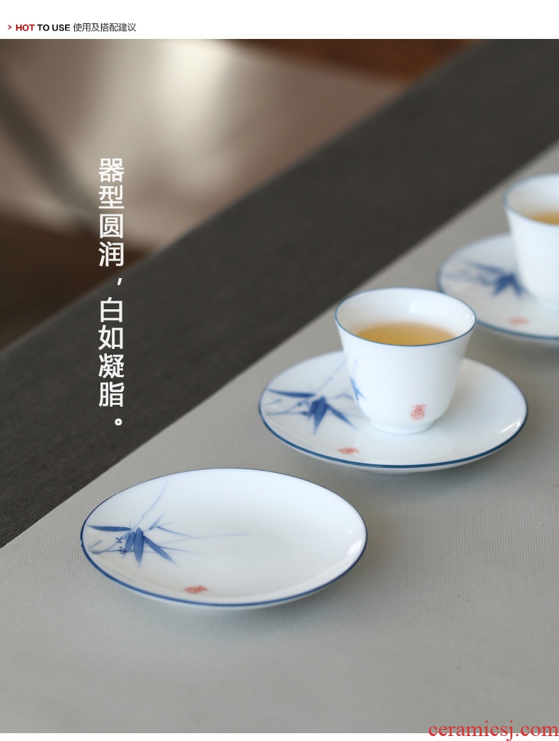 Drink to jingdezhen hand-painted teacup pad of blue and white porcelain ceramic cup spare parts for Japanese insulation pad tea cups