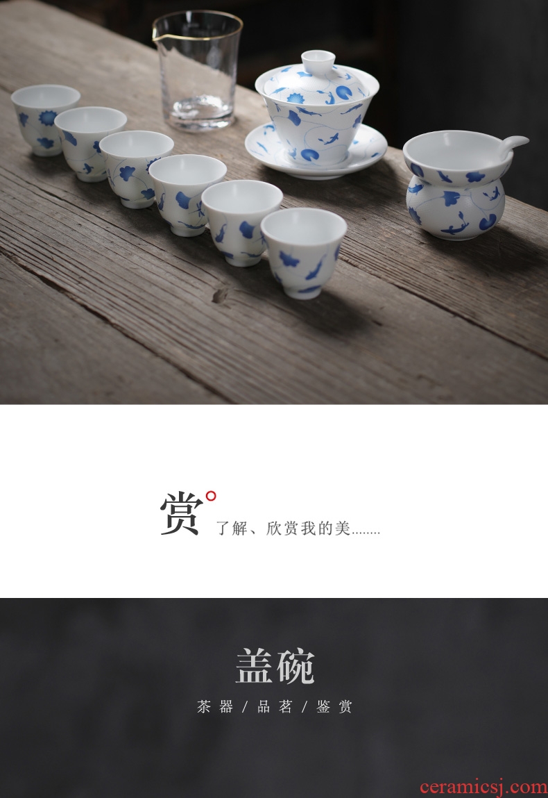In tang dynasty ceramics kung fu tea set a complete set of Japanese tea home tea teapot teacup gift boxes