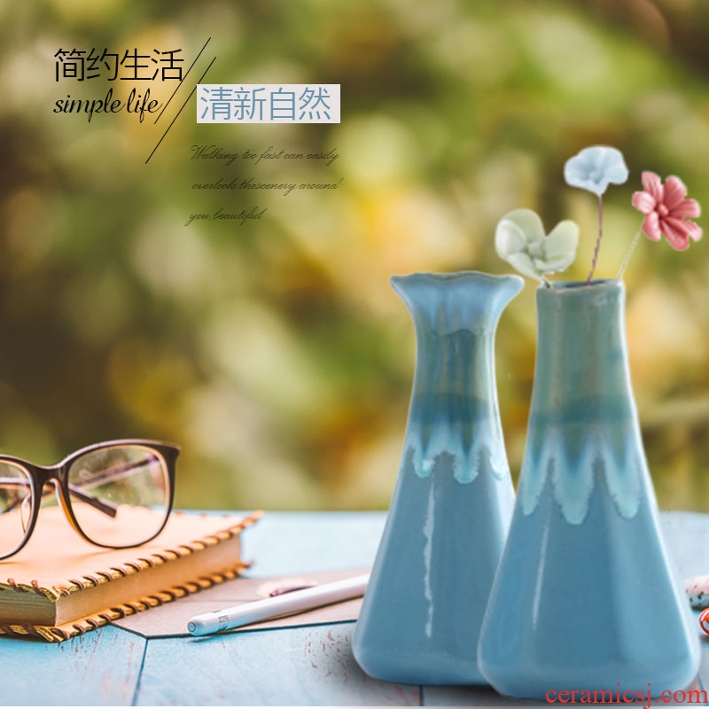 Jingdezhen ceramic vase Nordic home sitting room bedroom contemporary and contracted TV ark place small pure and fresh and decorations
