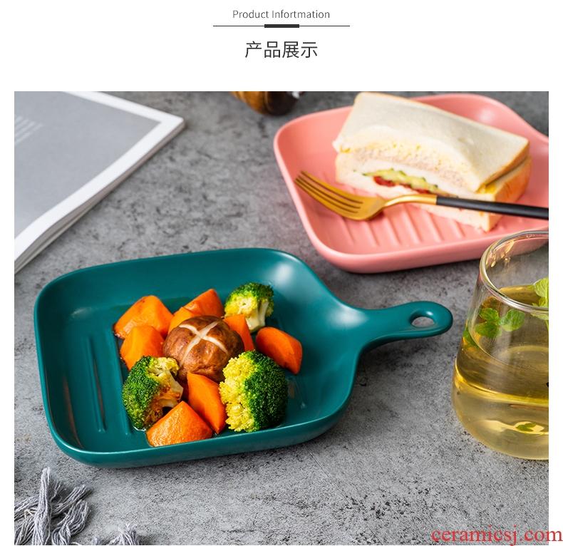 Nordic ceramic dish household creative personality grill steak western breakfast tray of rice dish all the plates