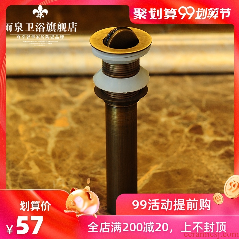 Spring rain all copper water valve flap archaize color ceramic lavatory valve to the water basin sink in the water