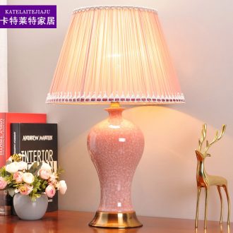 American ceramic desk lamp lamp of bedroom the head of a bed creative fashion warm warm light contracted and contemporary wedding room adornment lamps and lanterns
