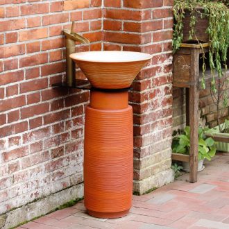 Pillar lavabo toilet stage basin floor industry integrated wind face simple ceramic outdoor balcony column basin