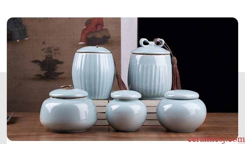 , your kiln jingdezhen ceramic seal pot tea caddy portable puer tea storage POTS tea accessories