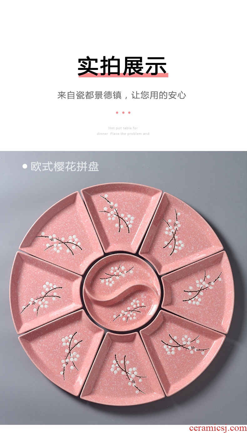 Jingdezhen ceramic 0 creative Japanese snack food put the home to eat hot pot platter tableware portfolio