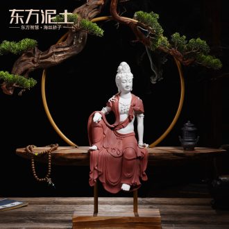Oriental Chinese ceramic zen soil characters furnishing articles/comfortable guanyin sitting room porch dehua white porcelain arts and crafts