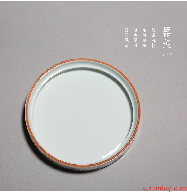 YanXiang fang porcelain enamel painted the cane makes up pot bearing pallet storage dry tea for the teapot