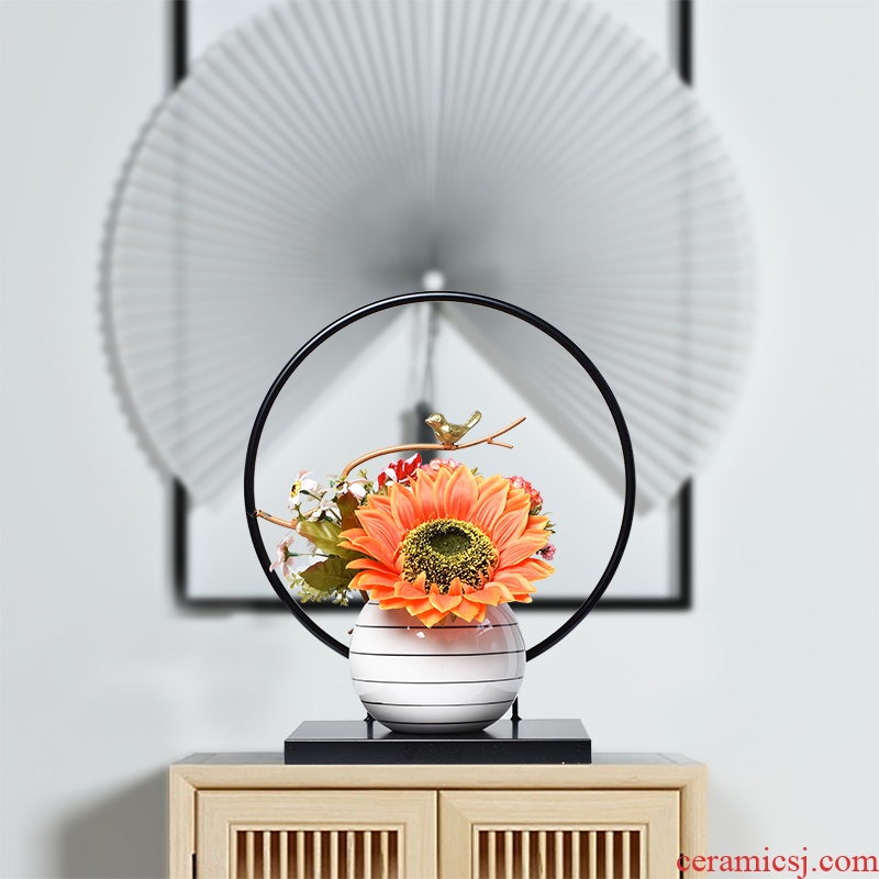 Floret bottle furnishing articles sitting room dry flower arranging flowers Nordic light ceramic TV ark contracted and contemporary household act the role ofing is tasted much wine