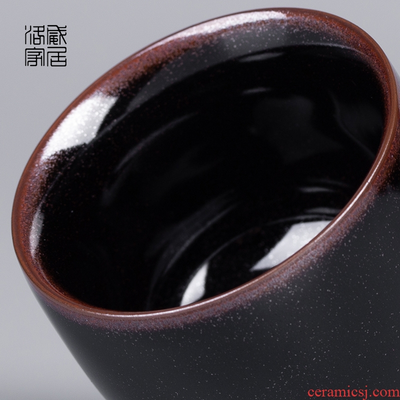 Jizhou kiln sample tea cup single cup red glaze, jingdezhen household kung fu tea set ceramic bowl cups masters cup