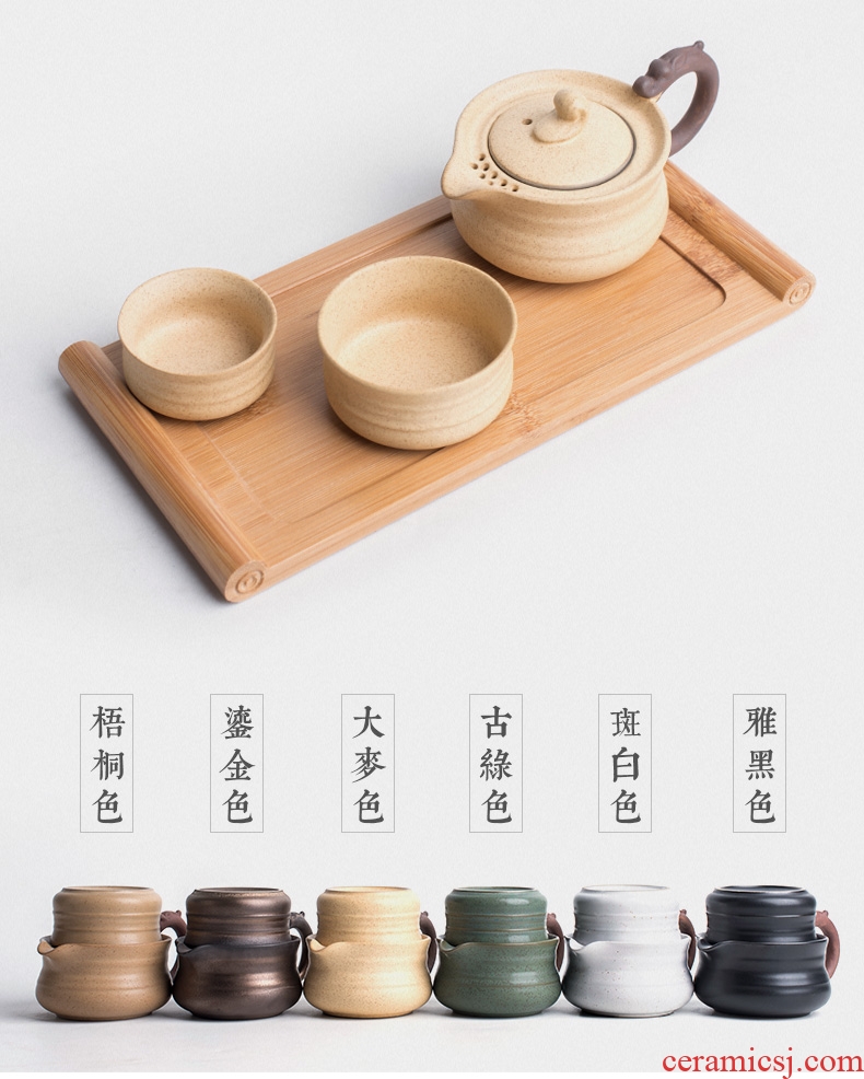 Tao fan crack cup travel tea set suit portable coarse restoring ancient ways now pot of a cup of tea cup Japanese ceramic teapot