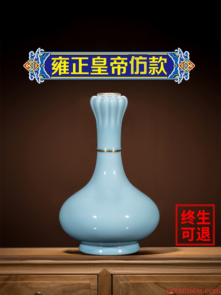Jingdezhen ceramic vase is placed the new Chinese style is contemporary and contracted archaize sitting room rich ancient frame garlic bottle porcelain vases