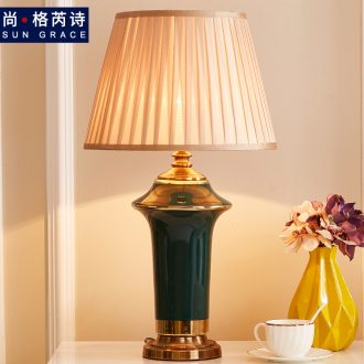 American traditional ceramic lamps fashion decoration creative home sitting room lamps and lanterns of bedroom the head of a bed lamp sweet romance