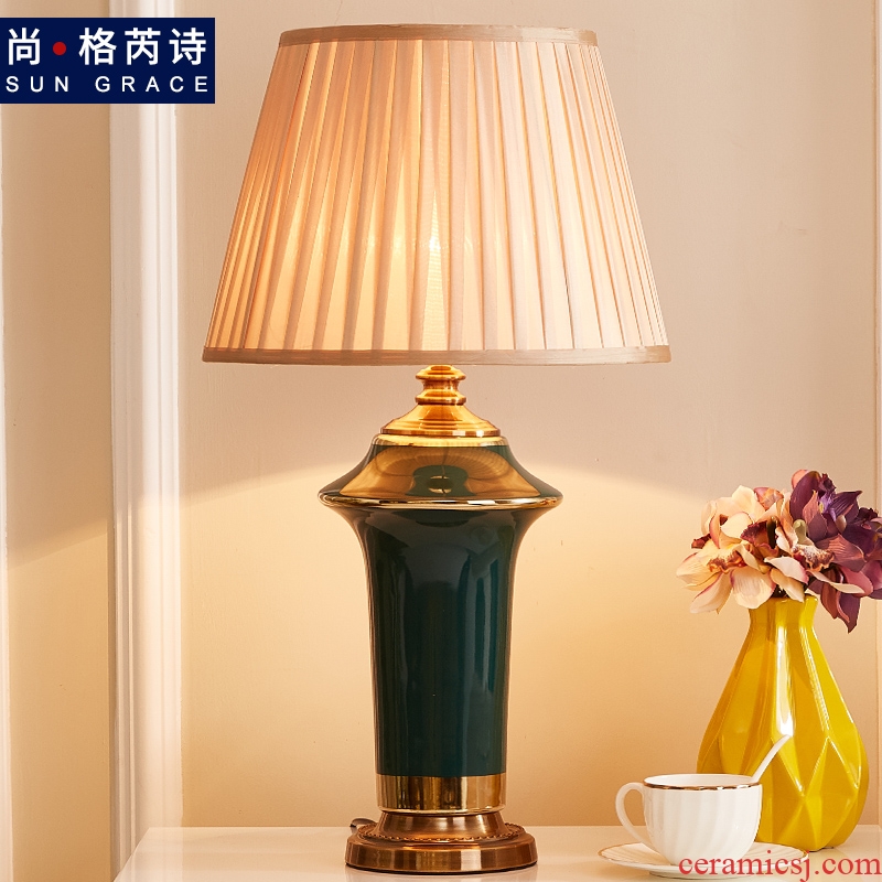 American traditional ceramic lamps fashion decoration creative home sitting room lamps and lanterns of bedroom the head of a bed lamp sweet romance