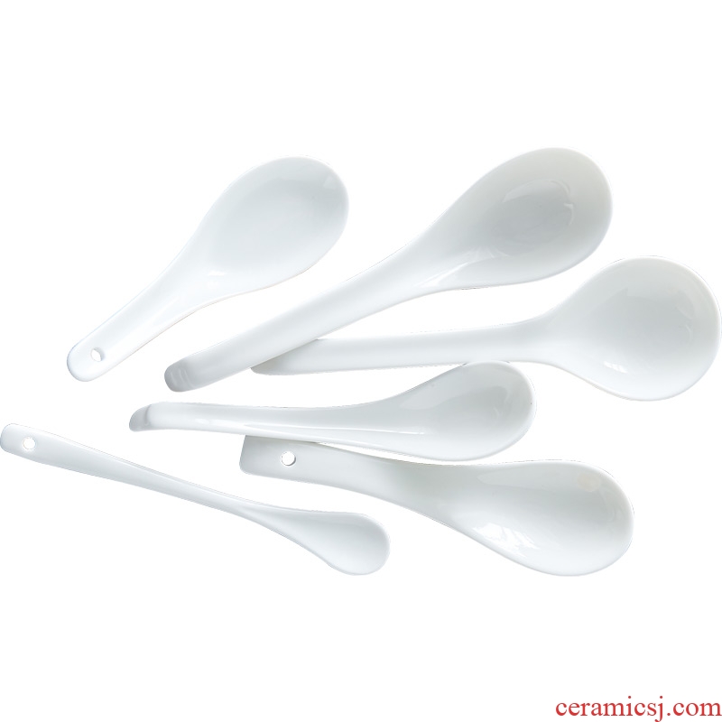 Jingdezhen fine Korean pure white bone porcelain scoop son home small spoon spoon creative ceramic dinner spoon spoon