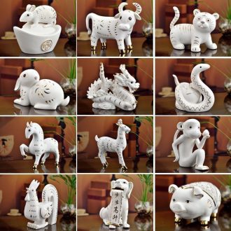 Oriental soil 12 Chinese zodiac animals dragon pig cattle dog furnishing articles ceramics creative birthday present practical