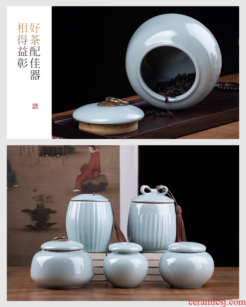 , your kiln jingdezhen ceramic seal pot tea caddy portable puer tea storage POTS tea accessories