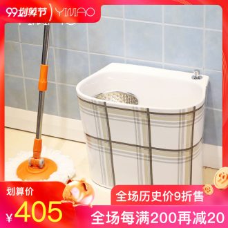 Million birds art wash mop pool large ceramic mop pool outdoor patio outdoor balcony archaize trumpet mop pool