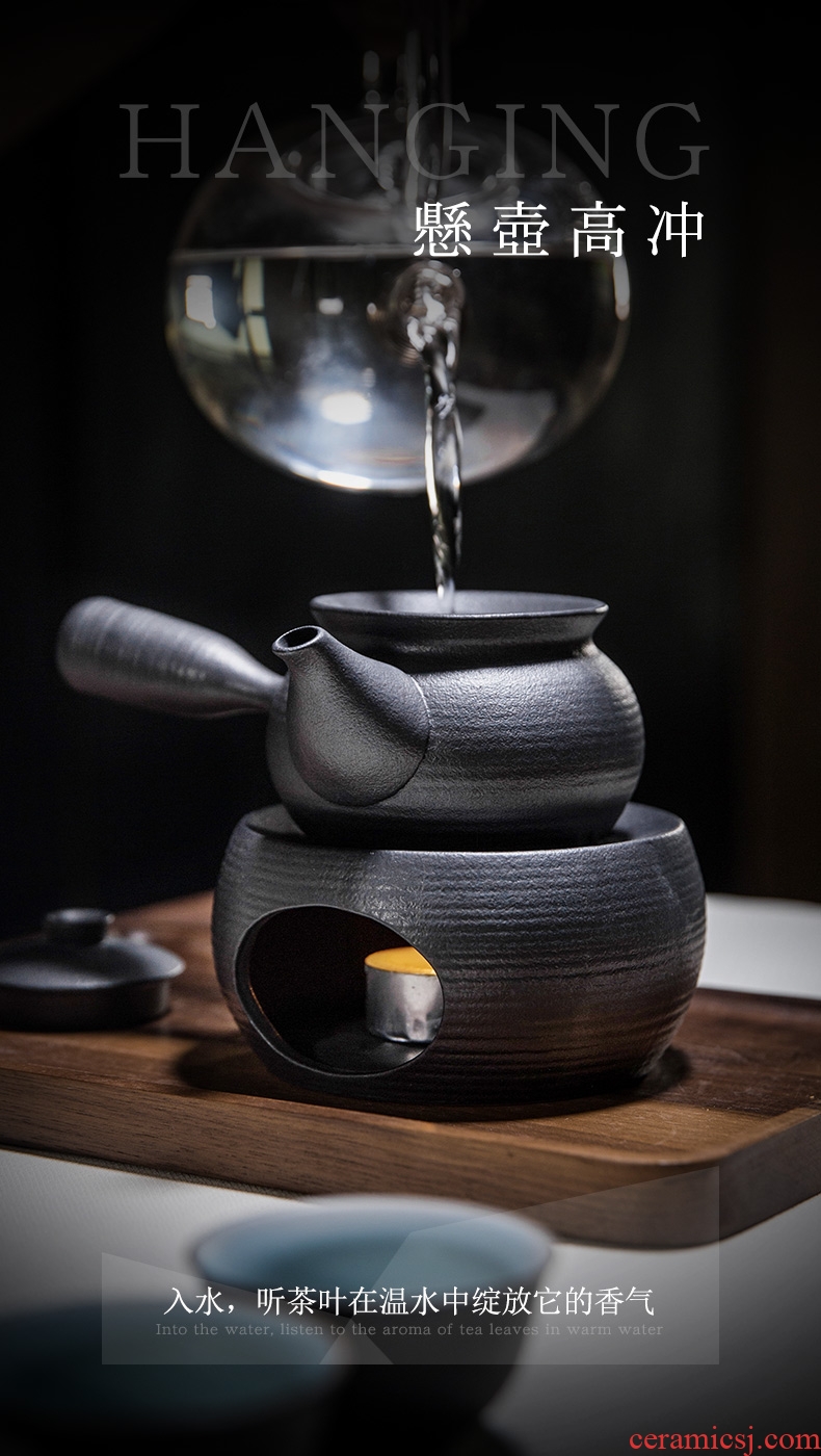 And hall heating kettle kung fu tea set heating base of black ceramic filter side pot candles small tea stove