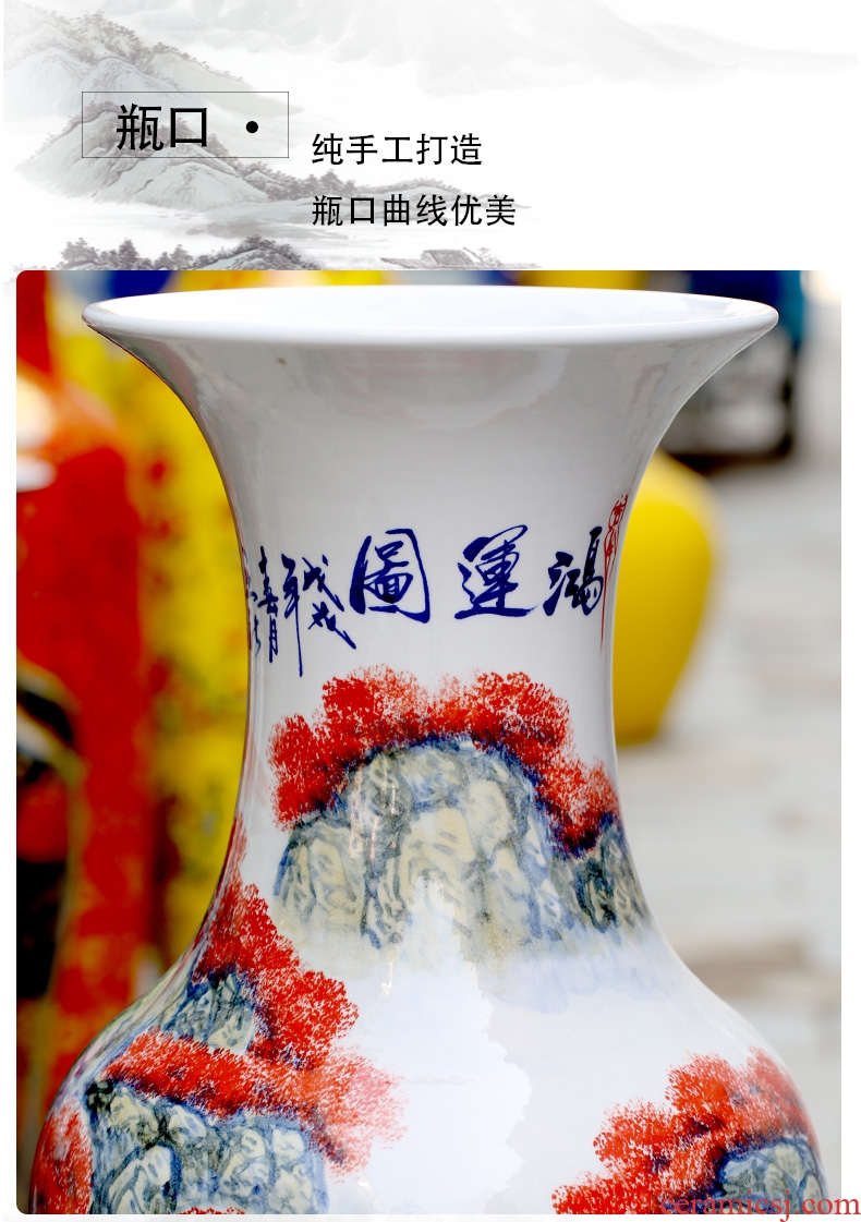 Jingdezhen ceramic figure landscape hand-painted bonanza of large vases, sitting room of Chinese style household furnishing articles for the opening gifts