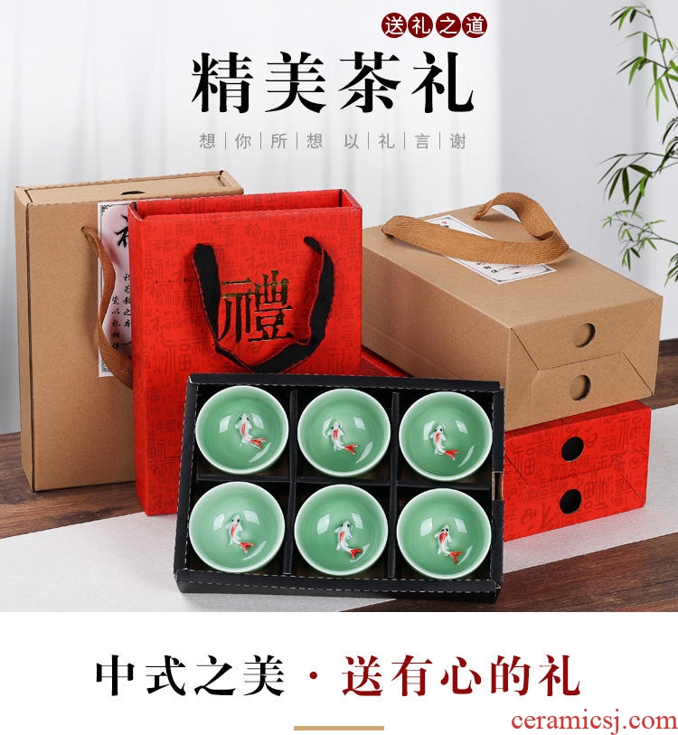 Tang yun tea gift boxed set kung fu small ceramic cups, teapots cup of blue and white porcelain hand-made sample tea cup host