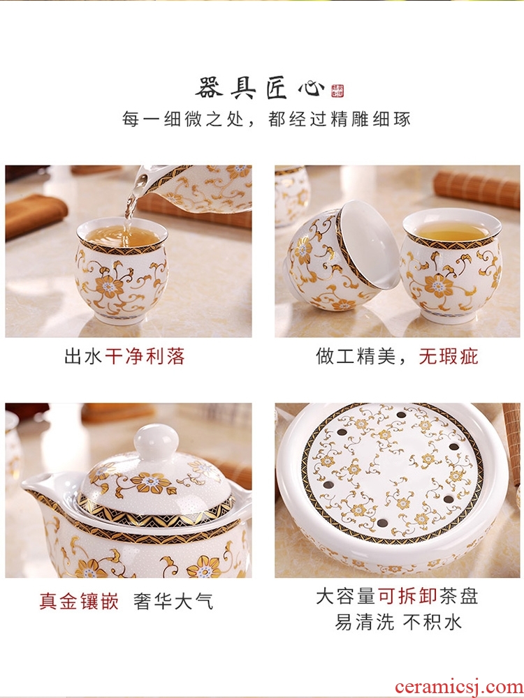 Tea set household contracted and contemporary sitting room of Chinese style restoring ancient ways from the jingdezhen ceramic teapot teacup tea tray