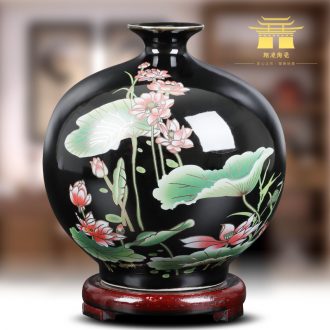 Contemporary and contracted lotus flower bottle of jingdezhen ceramics furnishing articles flower arranging home sitting room adornment handicraft
