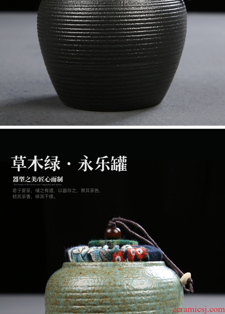Hong bo acura Japanese household sealing ceramic tea pot store receives tea storage tanks tea packaging small POTS