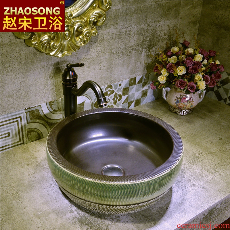 Creative household ceramics stage basin large American Europe type restoring ancient ways the sink toilet lavatory basin outside