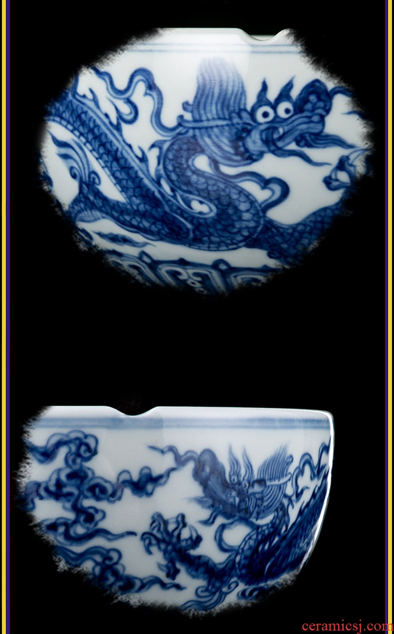 Better sealed kiln furnishing articles sitting room of blue and white porcelain jingdezhen ceramic household large porcelain ashtrays Chinese office