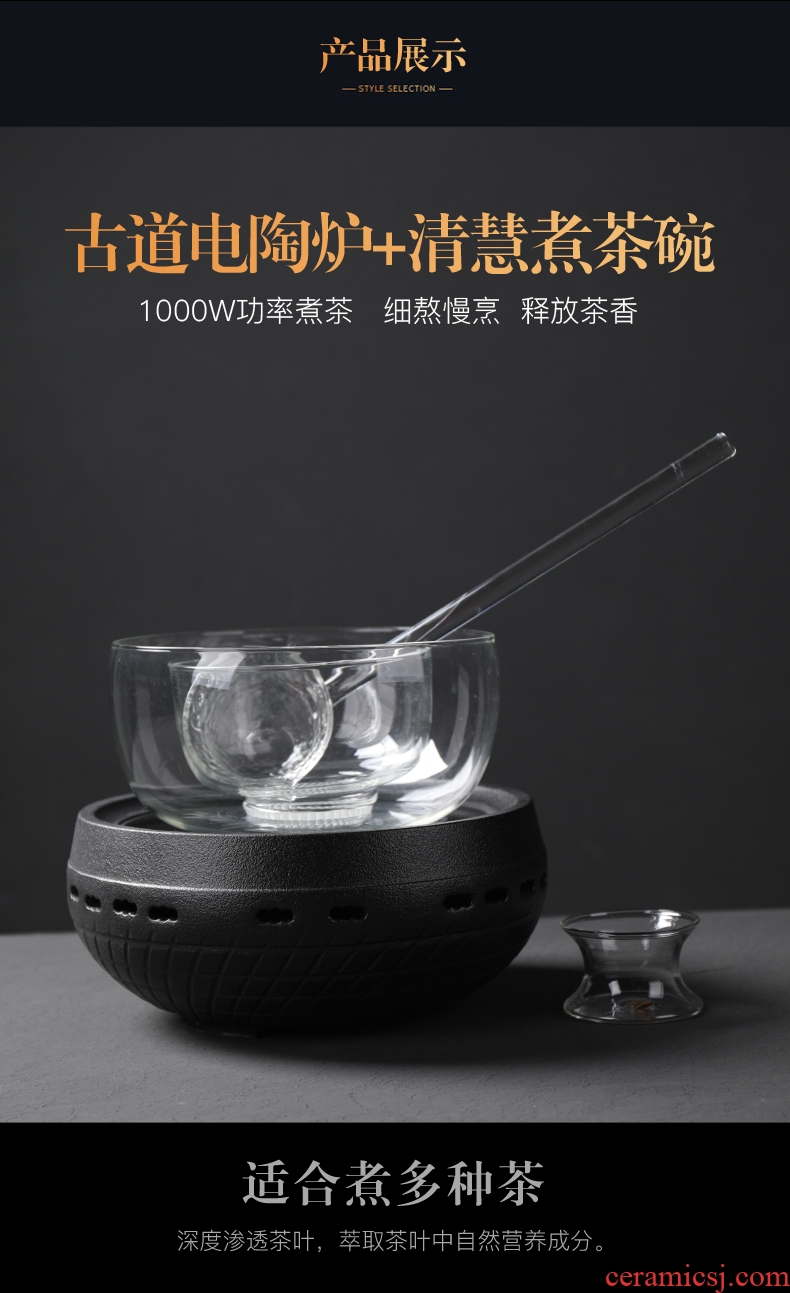 Are good source of pottery and porcelain the boiled tea, the electric TaoLu boiling tea stove puer tea pot set automatic home tea tea bowl