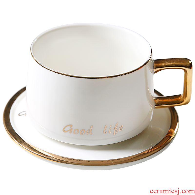 High-end luxury european-style phnom penh web celebrity ins coffee cups and saucers suit Nordic tea set ceramic creative couple cups