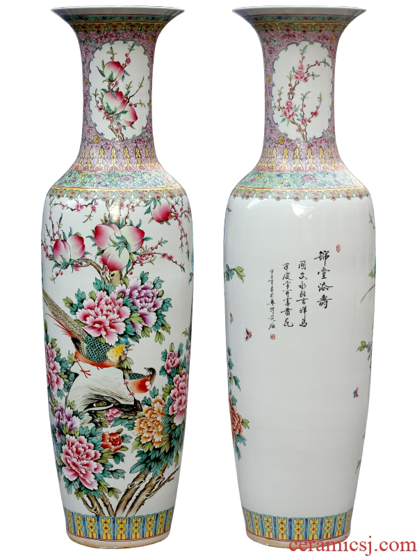 New classical Chinese ceramics jingdezhen sitting room floor furnishing articles hotel door big vase decoration decoration